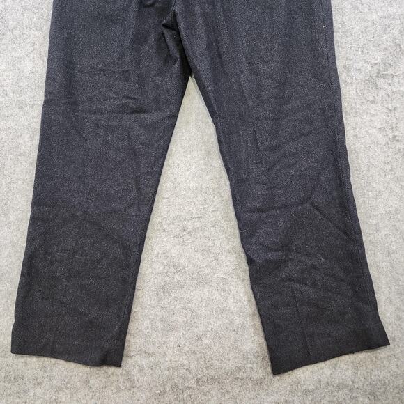 VTG Polo Ralph Lauren Pants Mens 36x28 Navy Wool Blend Pleated Dress Trouser - Picture 14 of 16